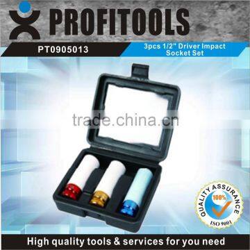 3pcs color coated 1/2" Drive Impact Socket Set