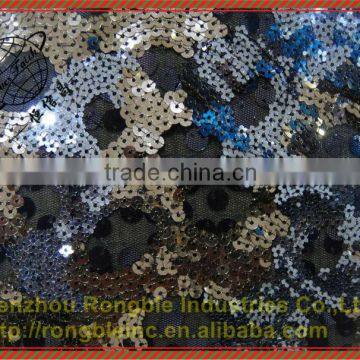 sequin and beaded fabric/beaded sequined lace fabric