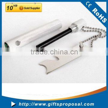 Outdoor Camping Use Flints Metal Match Fire Starter Lighter With Key Chain Silver
