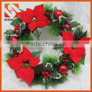 SJ-L6147 christmas plastic door hanging decoration wreath