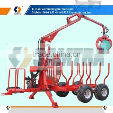 Log Trailer with 6 meters hydraulic log crane