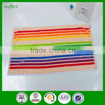 32s2 Cotton Super Absorbent Jacquard Stripe Brush Colorful Face Towel photo-3
