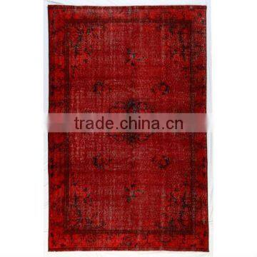 Handmade Red Over-dyed Rug (8 x 5 feet)