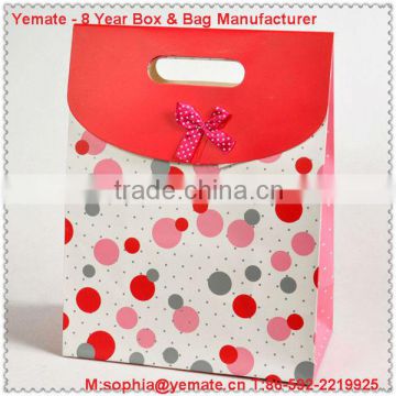 2013 Colorful Printed Red Heart gift paper bags with handles wholesale with Handle