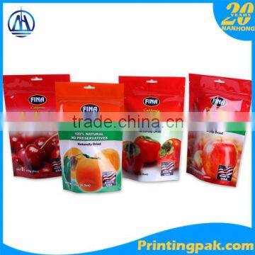 stand up pouch for packing tea coffee protein powder cookies snack food packaging bag with factory supply for apple chip