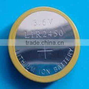 3.6v lithium battery size d lir2450/lir2032 3.6v ion button cell battery