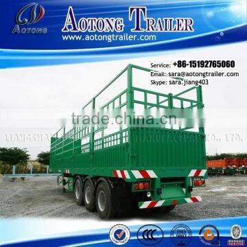 China manufacturer and steel material 3 axles fence truck trailer 50 tons