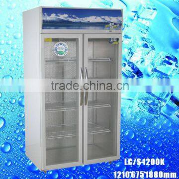 LC/S 1200K used glass door display freezers drink milk drug fridge solid door Vertical display freezer