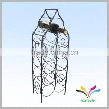 China Manufacturer High Quality Hot Sale Fancy Beautiful Display Rack Antique Red Wine Metal Wire Curved Glass Shelf photo-5