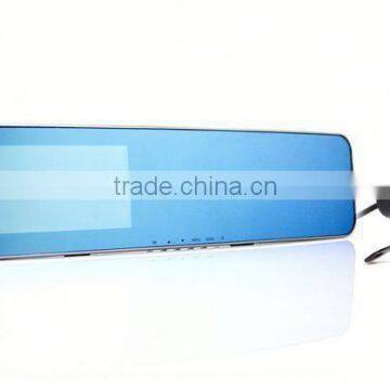 Chelong Special Designed 4.3inch 195 Degree Arc Mirror Dual Lens G-sensor GPS Car Rearview Monitor With Camera