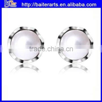 Custom Wholesale 12mm 925 Sterling Silver Freshwater Pearl Stud Earrings photo-4