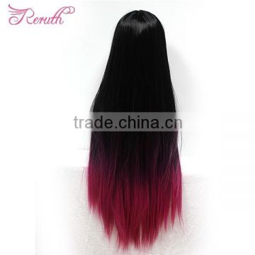 Fashion Brazilian Virgin Hair Colorful Natural Full Lace Wig