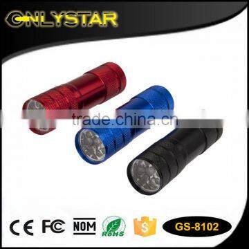 Onlystar GS-8102 trade assurance manufacture portable camping aluminum 9 led torch light