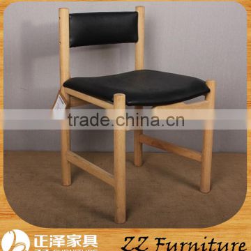 comfortable leather dining chair design in wood