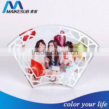 Sublimation glass frame for phot with fan-shaped