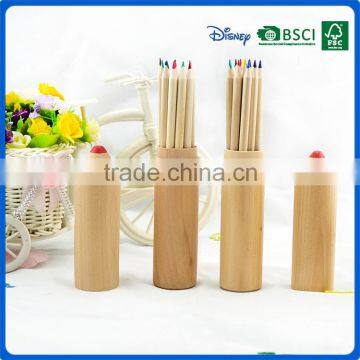 Promotional 12 Pcs 7 Inch Art Wooden Coloring Pencils Set With Lovely Wood Case