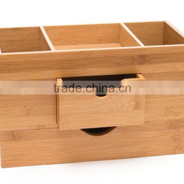 Eco-friendly living room storage box organizer case drawer Bamboo 3-Tier Desk Organizer