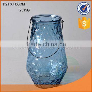 Nice color and hot sale glass storage jar metal grip for super market