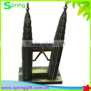 Metal Promotion gift Petronas Twin Towers /High quality Malaysia pewter sculpture