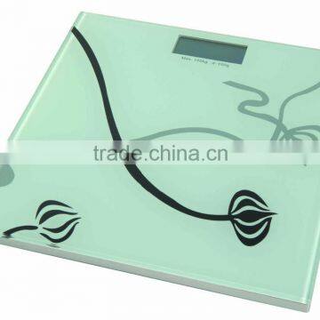 150kg LCD digital bathroom weighing scale with color printing CE ROHS