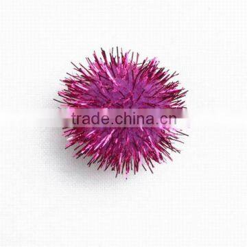 HOT SALE 20mm Party Decorations Kraft Fushia Glitter Pom Pom Ball