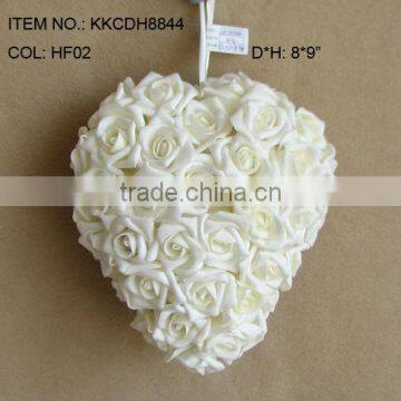 2014 Hot Sale Artificial PE Flower 8" Artificial PE Wedding Rose Hanging Heart