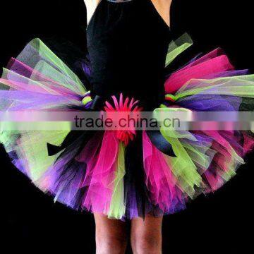 lovely handmade girls tutu black green pink purple tutu multicolored skirts
