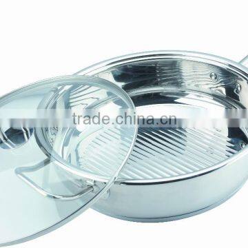 AH3622 24CM STAINLESS STEEL 201 FRY PAN SET