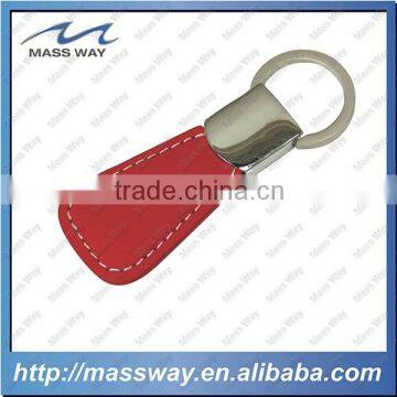 handmade decorative blank custom red leather metal key chain