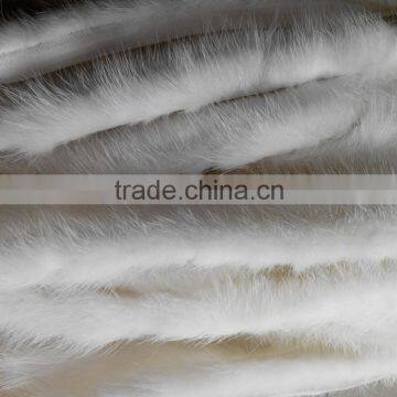 China Wholesale Dye Mink Fur Strip / Fur Collar / Real White Mink Fur Trimming photo-2