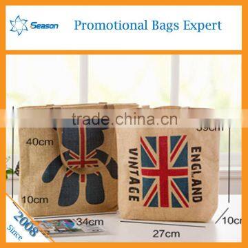 Custom logo print women handbags gunny burlap sack wholesale jute bags shopping