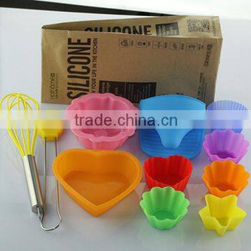 Colorful silicone bakeware set, High quality Kitchen silicone tool set, Silicone baking and pastry tools set