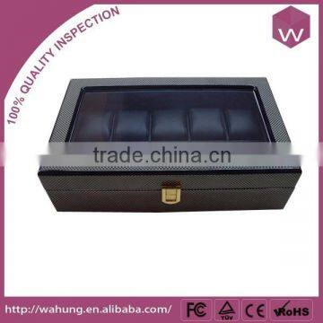 Black Piano Lacquer 10 pillow Watch Boxes With Pvc Window For Sale