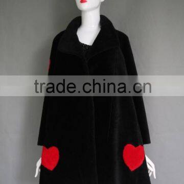 Factory Direct Wholesale Fashion Ladys Wool Lamb Sheared Leather Fur Jacket photo-5