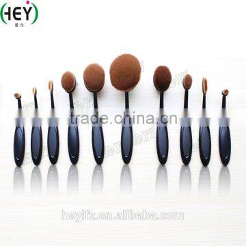 2016 Best Selling Synthetic Hair Vegan 10PC Oval Toothbrush Brush Set