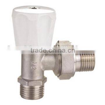 Angle Radiator Valves Nickel White Handle Male