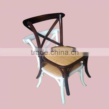 Oak Wood French Style Antique Stacking Cross Back Wedding Dining Chair photo-4