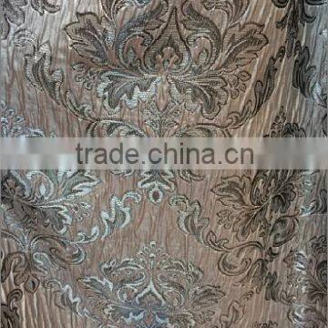 New Arrival 100% Polyester Flower Jacquard Curtain Fabric
