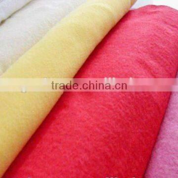 solid dyed poly and cotton flannel fabric