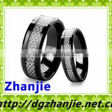 black couple carbon fiber tungsten rings #44000