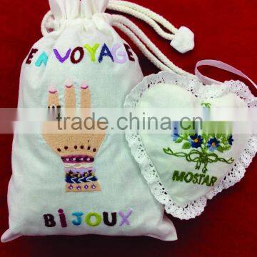 Embroidery 100% cotton fragrant bag/craft