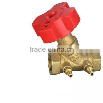 Supply DN20 brass manual balancing large straight-through valve