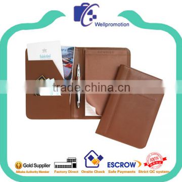 Promotional pu leather portfolio folders with emboss logo