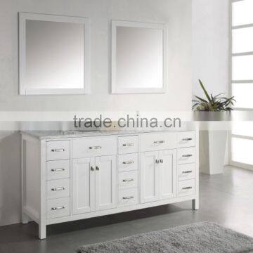 Single Sink Freestanding White Wooden Bathroom Cabinet photo-5