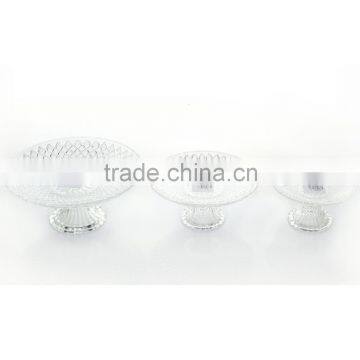 Hot Sale Diamoned Embossed Glass Plate With Glass Lacework Base photo-2