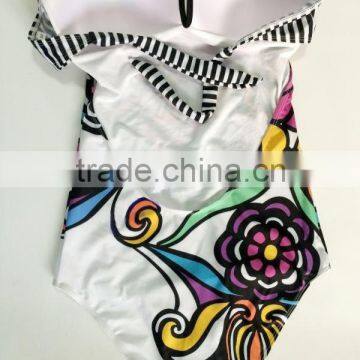 Designer Popular Digital Print Flower Hot Women Swimwear 2015 Sexy One Piece Bathing Suits in Stock photo-5