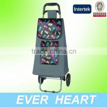 two wheels folding grocery shopping cart with bag