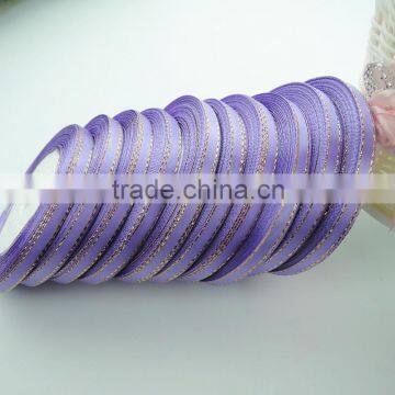 Wholesale 100% Polyester Golden Edges Satin Ribbon & bulk satin ribbon