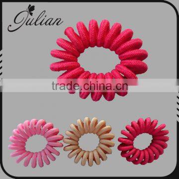 Fashion small Elastic Telephone Wire Hair Band Wrapped Fabric Ponytail Holders Bracelet Colorful Hair Accessories FHHTA0017-1