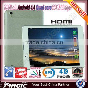 7.85 inch tablet pc with 3g video phone call function